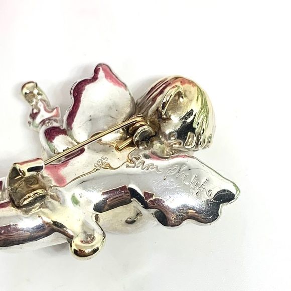 VINTAGE⚜️Sterling Artisan SAM PHILIPE Cherub Pin - Picture 9 of 14